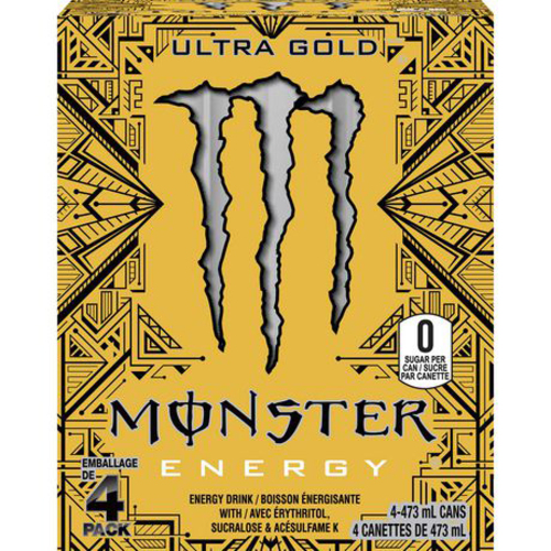 Buy Monster Energy Drink Zero Sugar Ultra Gold 4 x 473 ml (cans