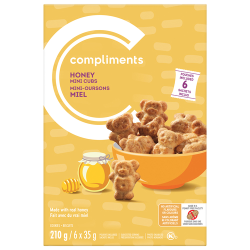 Compliments Peanut-Free Mini Cubs Cookies Honey