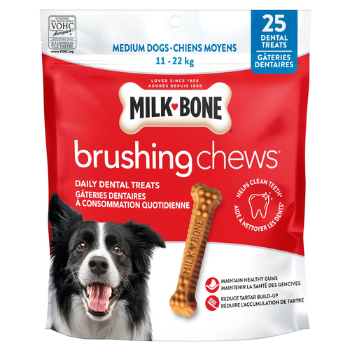Milk-Bone Dog Treats Brushing Chews Medium Breed 25 Pack