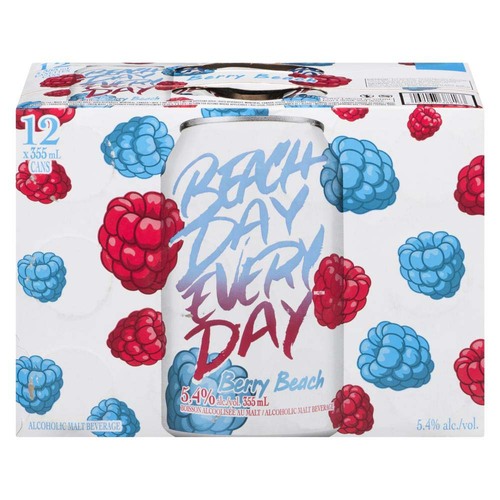 BDED Alcoholic Malt Beverage 5.4% Alcohol Berry Beach 12 x 355 ml (cans)