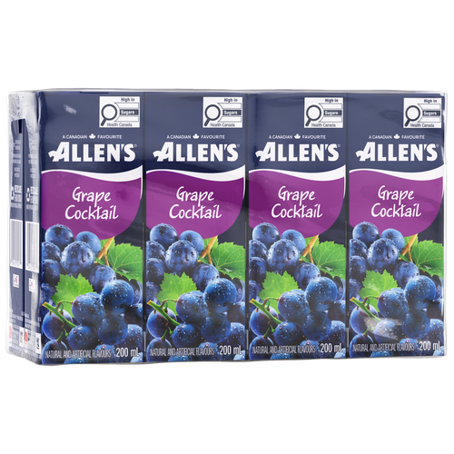 Buy Allen's Grape Cocktail Juice Boxes 8 x 200 ml | Foodland