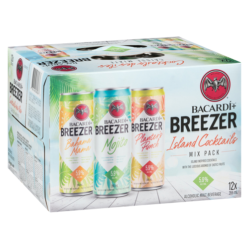 Buy Bacardi Breezer Alcoholic Drink Mix Pack 5.9% Alcohol 12 x 355