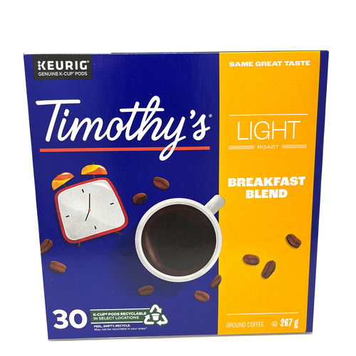 Buy Timothy's World Coffee Pods Breakfast Blend Light K-Cups 30 Count ...