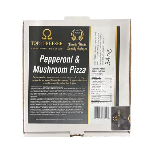 Tops Freezer Pizza Pepperoni Mushroom