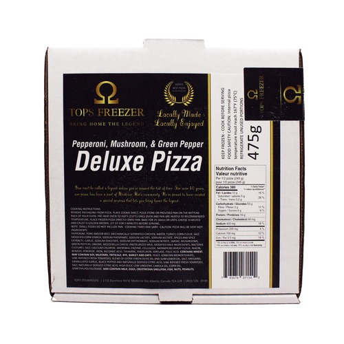 Tops Freezer Frozen Deluxe Pizza Pepperoni Mushroom Green Pepper