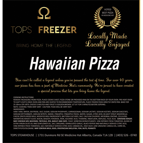 Tops Freezer Frozen Pizza Hawaiian