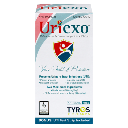 Buy Uriexo Helps Prevent Urinary Tract Infections 120 Vegetable ...