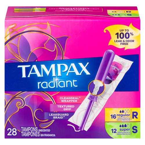 Tampax Radiant Tampons Regular Super Plus