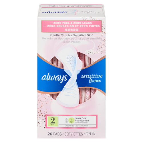 Buy always-sensitive-flex-foam-pads-heavy-flow-size-2-with-wings