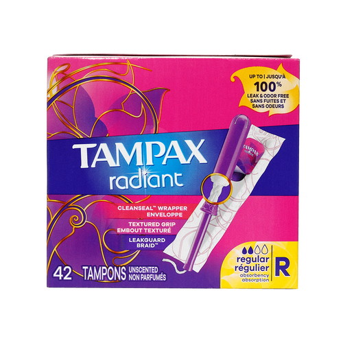 Tampax Radiant Tampons Regular Unscented
