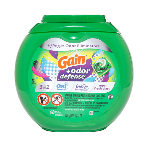 Gain Flings Detergent Pacs Oxy Febreze Super Fresh Blast