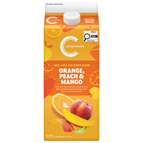 Compliments Refrigerated Juice Blend Orange Peach Mango