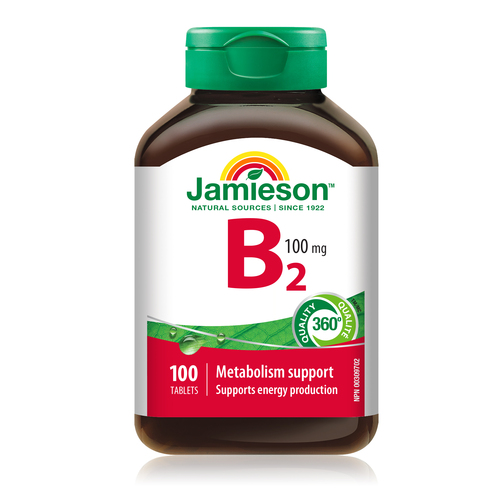 Jamieson 100 mg Vitamin B2 Tablets 100 Count