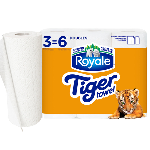 Royale Tiger Strong Paper Towel 3 Equal 6 Rolls 98 Sheets per Roll