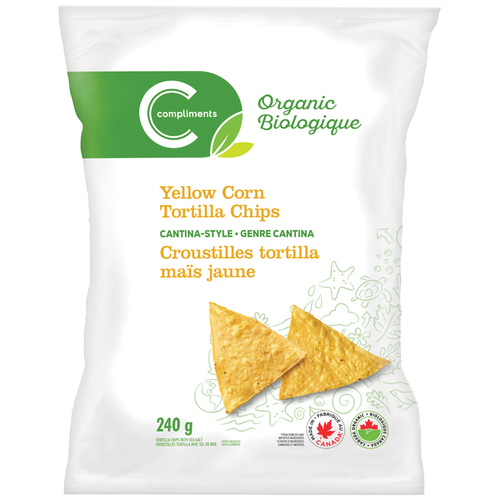 Compliments Organic Tortilla Chips Cantina Style Yellow Corn