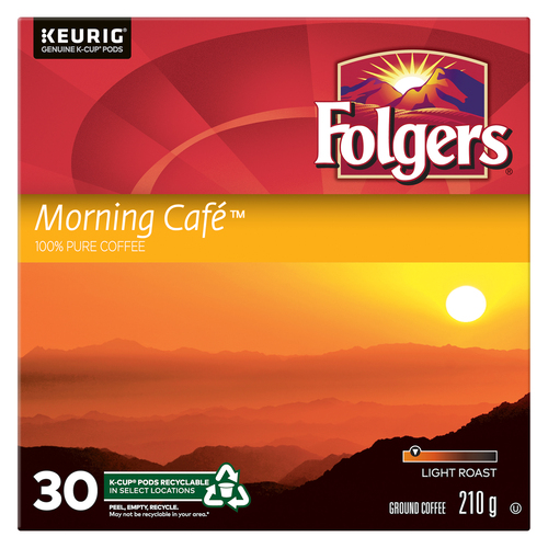 Folgers Coffee Pods Morning Cafe Light Roast 30 K-Cups 210 g