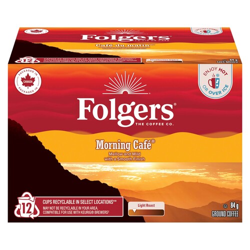 Folgers Ground Coffee Morning Cafe Light Roast