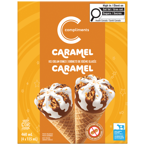 Compliments Caramel Ice Cream Cone