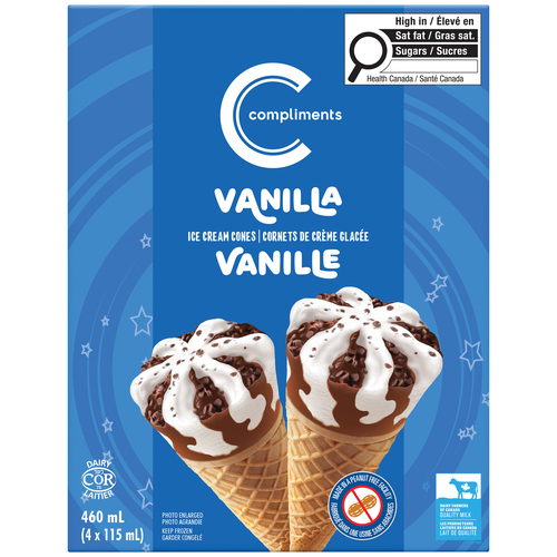 Compliments Peanut-Free Ice Cream Cone Vanilla