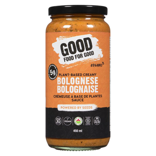 Good Food For Good Plant Based Creamy Bolognese Sauce