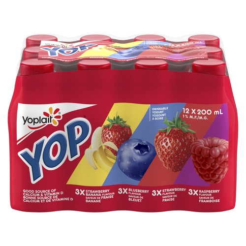 Buy Yoplait Yop 1% Drinkable Yogurt Strawberry Blueberry Raspberry and ...