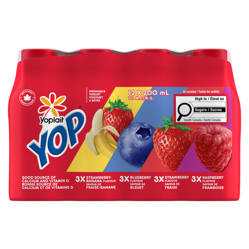 Buy Yoplait Yop 1% Drinkable Yogurt Strawberry Blueberry Raspberry and ...