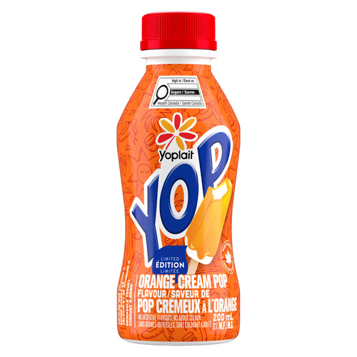 Yoplait Yop 1% Drinkable Yogurt Orange Cream Pop