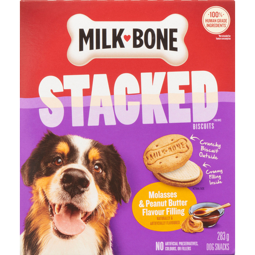 Milk-Bone Dog Treat Stacked Biscuits Molasses & Peanut Butter