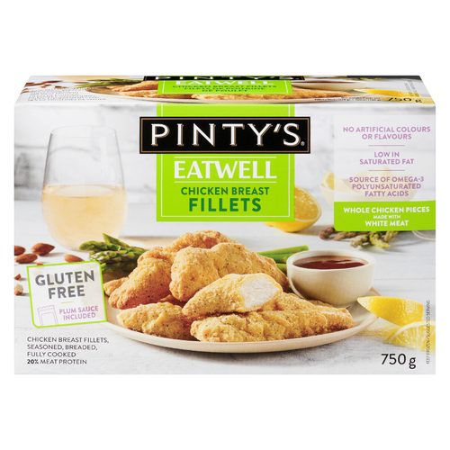 Pinty's Breast Fillets Seasoned Breaded And Fully Cooked Chicken