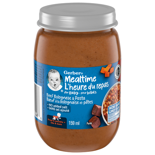 Gerber Puree Jar Beef Bolognese Baby Food