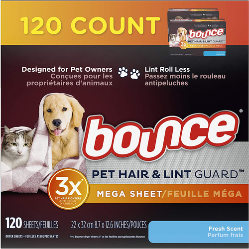 Bounce Fabric Softener Sheets Pet & Lint Fresh 2 Pack