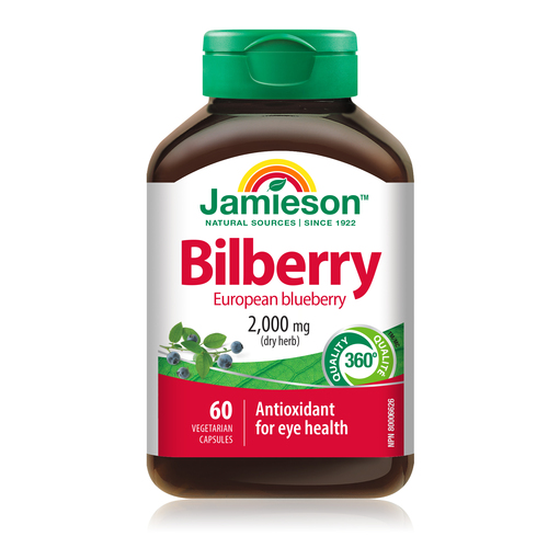 Jamieson Bilberry 2000 mg European Blueberry Vegetarian Capsules 60 Count