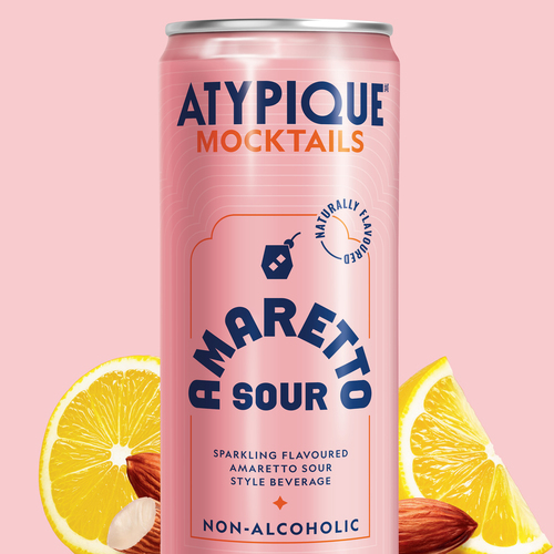 Buy Atypique Non-Alcoholic Mocktail Amaretto Sour 4 x 355 ml (cans