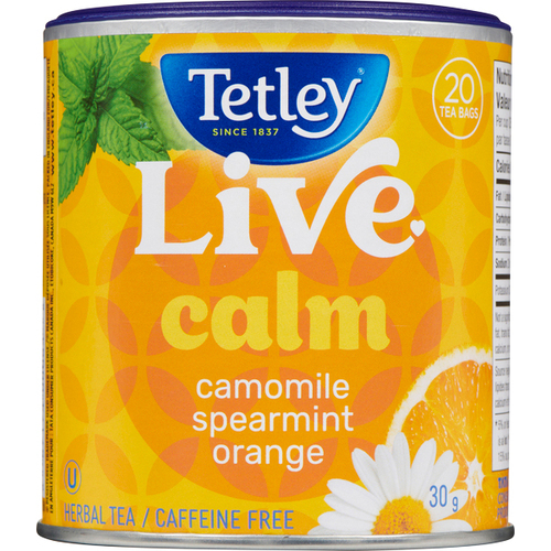 Tetley Herbal Tea Live Calm Chamomile Spearmint Orange