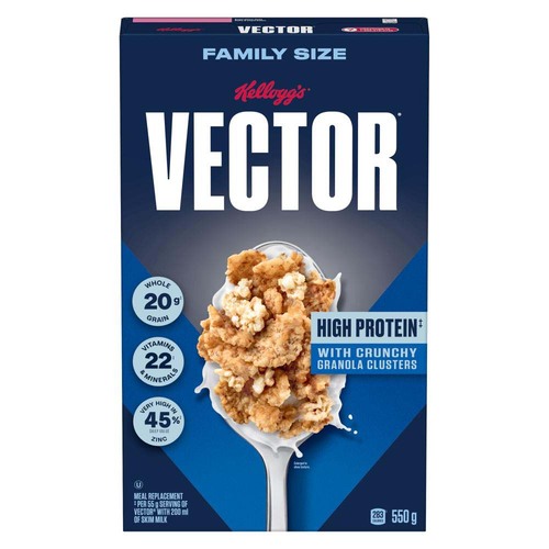 Kellogg's Vector Cereal Meal Replacement With Crunchy Granola Clusters 550 g