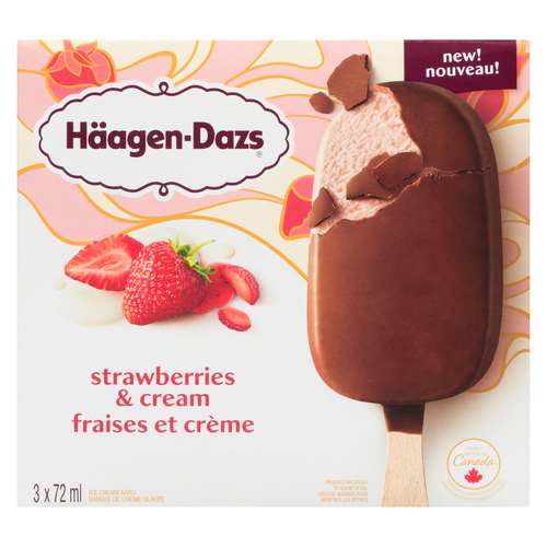 Haagen-Dazs Ice Cream Bars Strawberries and Cream 216 ml