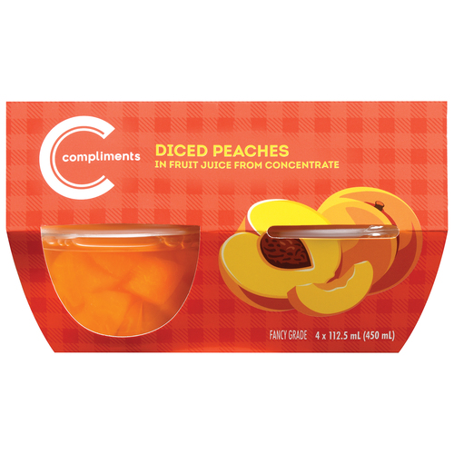 Compliments Diced Peaches In Juice