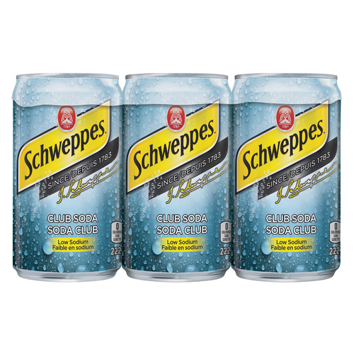 Buy Schweppes Low Sodium Club Soda 6 x 222 ml (cans) | Foodland