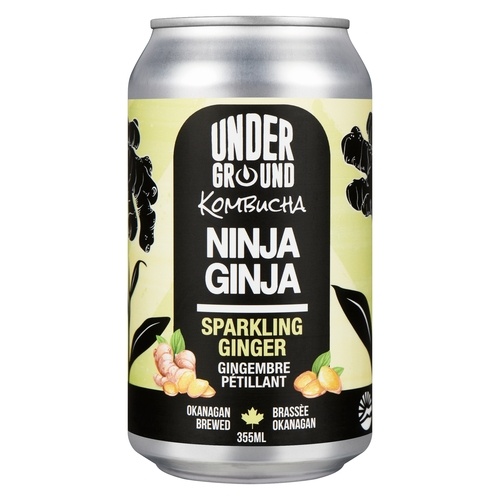Buy Underground Kombucha Ninja Ginja Sparkling Ginger 355 ml (can