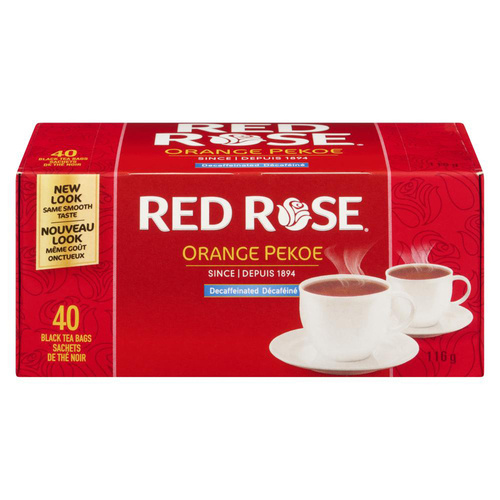 Buy Red Rose Black Tea Orange Pekoe Decaffeinated 40 Tea Bags