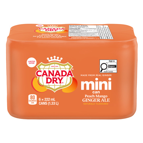 Buy Canada Dry Ginger Ale Peach Mango 6 x 222 ml (cans) | Safeway