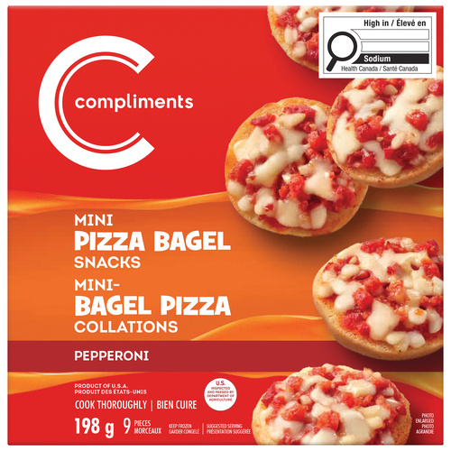 Buy Compliments Frozen Mini Pizza Bagel Snacks Pepperoni 198 g | IGA