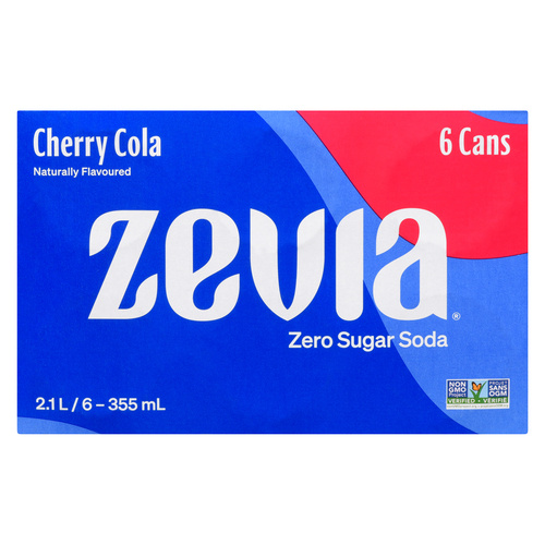 Buy Zevia Zero Sugar Soft Drink Cherry Cola 6 x 355 ml (cans