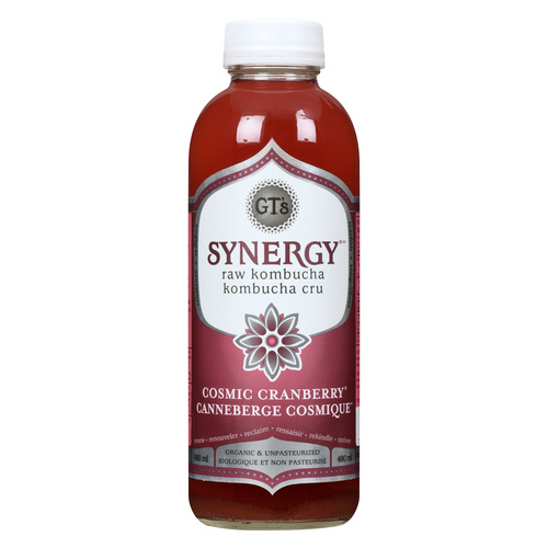 Buy GT's Organic Synergy Raw Kombucha Cranberry 480 ml