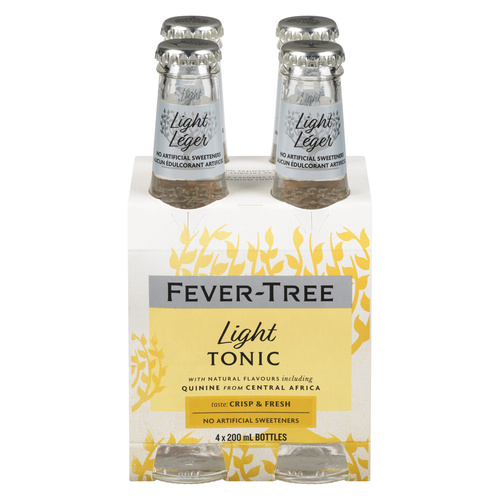 Buy Fever-Tree Tonic Water Naturally Light 4 x 200 ml (bottles