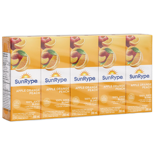Buy SunRype Juice Apple Orange Peach Boxes x 200 ml FreshCo