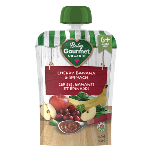Buy Baby Gourmet Organic Puree Cherry Banana Spinach 128 ml