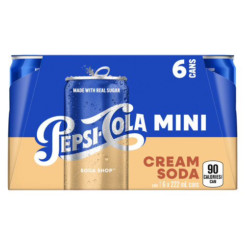 Buy Pepsi-Cola Soda Shop Cola Cream Soda Mini 6 x 222 ml (cans