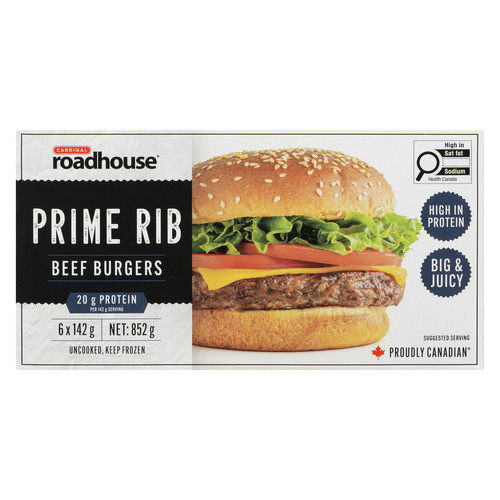 Buy Cardinal Roadhouse Burgers Prime Rib Beef 852 g | Safeway Canada