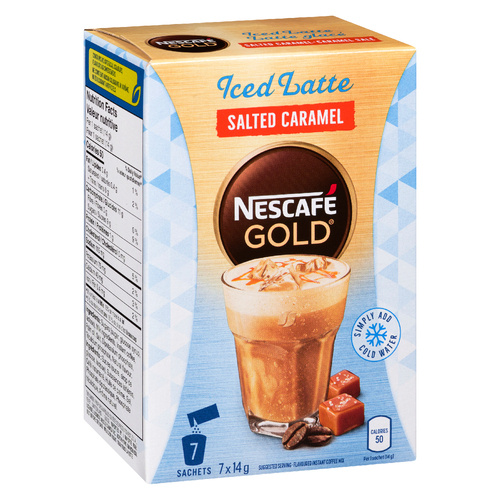 Buy Nescafe Gold Instant Coffee Iced Latte Salted Caramel 7 x 14 g